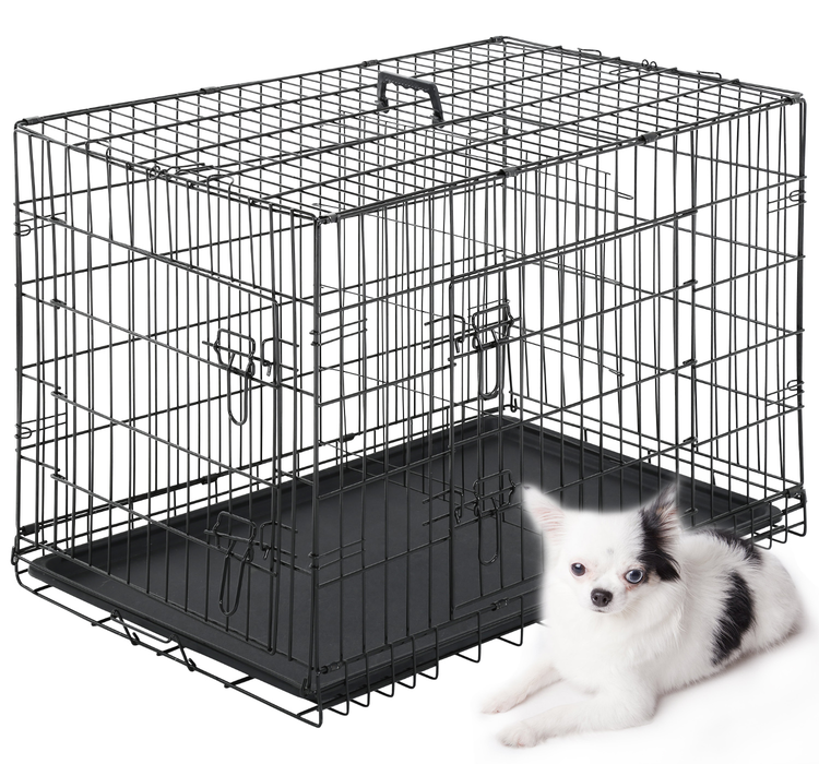 BestPet 48 inch 42 inch Large Dog Crate Dog Cage Dog Kennel Metal Wire Double-Door Folding Pet Animal Pet Cage with Plastic Tray and Handle