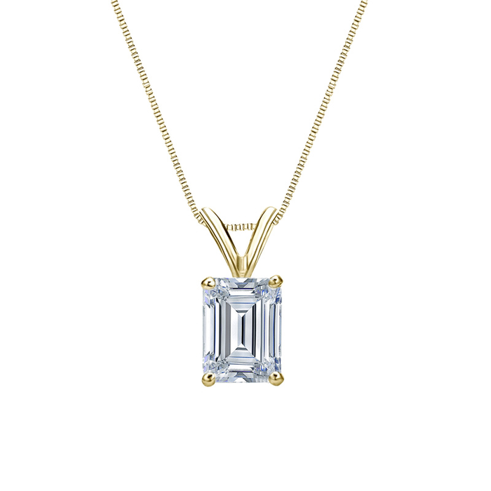 Solitaire 0.33 Carat round Shape Diamond Pendant Necklace in 18K White Gold Plating over Silver