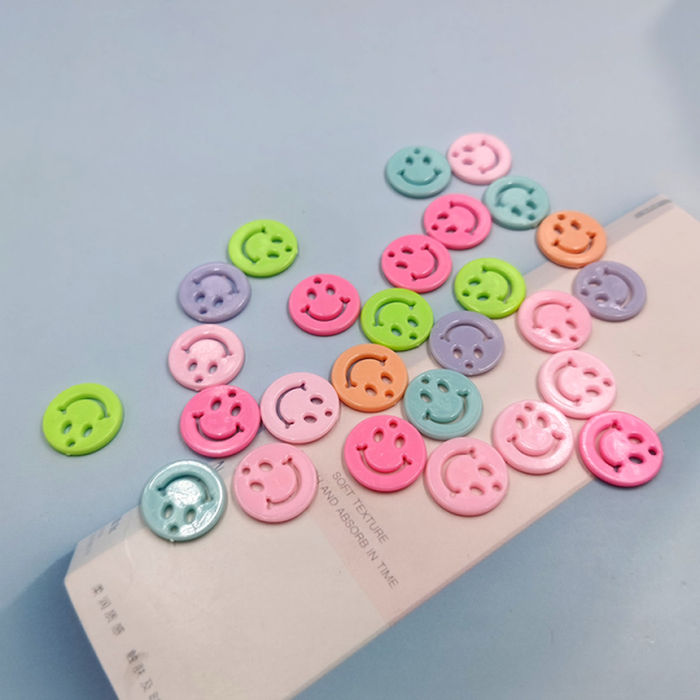 20Pcs Cute Plastic Smile Charms for Slime Filler DIY Cake Ornament Phone Decoration Resin Charms Lizun Slime Supplies C588