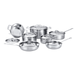 Deco Chef Stainless Steel Cookware 12 Piece Starter Set, Tri-Ply Core, Riveted Handles + Bonus Deco Chef Gourmet 12 Piece Stainless Steel Knife Set with Storage Block - Full Tang Design