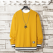 Oversized Crewneck Sweatshirt Men 2020 Spring Solid Hip Hop Japanese Streetwear Pullovers Yellow Hoodie Men Sweatshirts Male