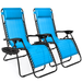 Best Choice Products Set of 2 Adjustable Zero Gravity Lounge Chair Recliners for Patio, Pool W/ Cup Holders - Blue