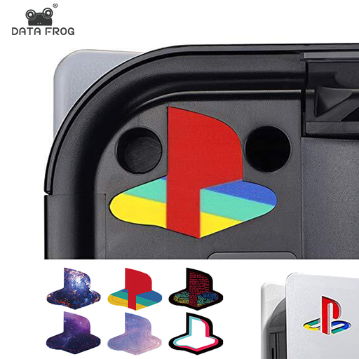DATA FROG 6Pcs Custom Vinyl Decal Skins for PS5 Console Logo Underlay Sticker for PS5 Console Disc Version &Amp; Digital Version