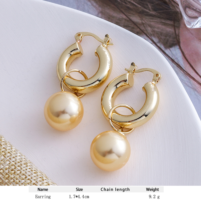 Cring Coco Hawaiian Women Pearl Earrings 2021 Polynesian Hoop Dangling Earring Gold Jewelry Wire Ear Loop New Design Mom Gifts