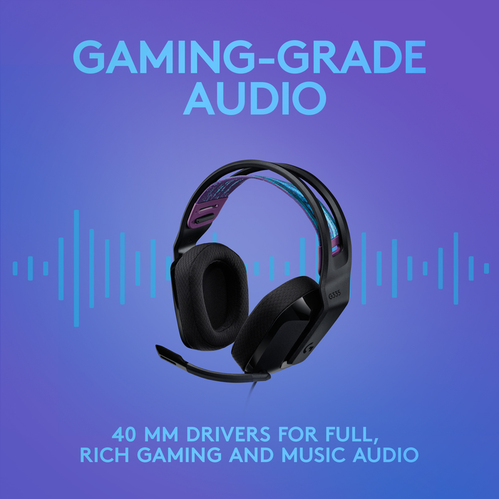 Logitech G335 Wired Gaming Headset, with Flip to Mute Microphone, 3.5Mm Audio Jack, Memory Foam Earpads, Lightweight, Compatible with PC, Playstation, Xbox, Nintendo Switch 