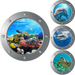 Sealife Shark Fish Home Decor Cartoon Animals Decals 3D PVC Mural Artsubmarine Wall Stickers for Kids Rooms Bathroom Landscape
