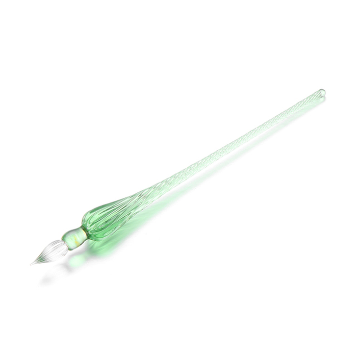 1Pcs Handmade Glass Lampwork Pen with 3D Flower inside Crystal Penholder Plunging Calligraphy Pen Filling Ink Fountain Pens
