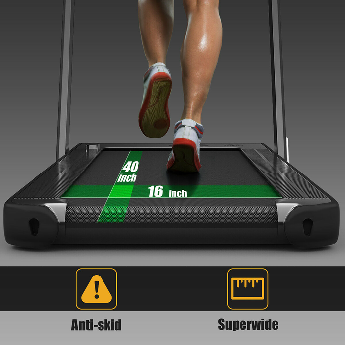 Costway Superfit 2.25HP 2 in 1 Folding Treadmill Remote Control with APP Bluetooth Speaker