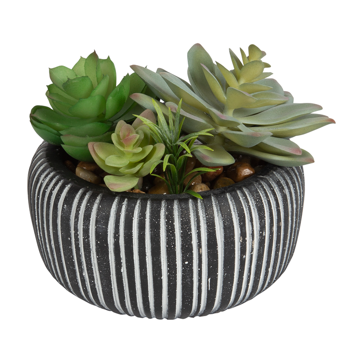 Better Homes & Gardens 4.72" H Artificial Succulent Plant in Stone Pot, Multi-Color