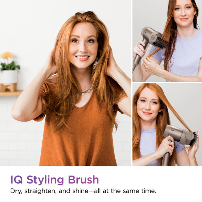 Shark™ Hyperair Fast-Drying Hair Blow Dryer with IQ 2-In-1 Concentrator, Styling Brush, and Curl-Defining Diffuser Attachments, Ionic, No Heat Damage, for All Hair Types (HD120BRN)