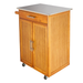 Ktaxon Wood Kitchen Trolley Cart Rolling Kitchen Island Cart with Stainless Steel Top Storage Cabinet Drawer and Towel Rack