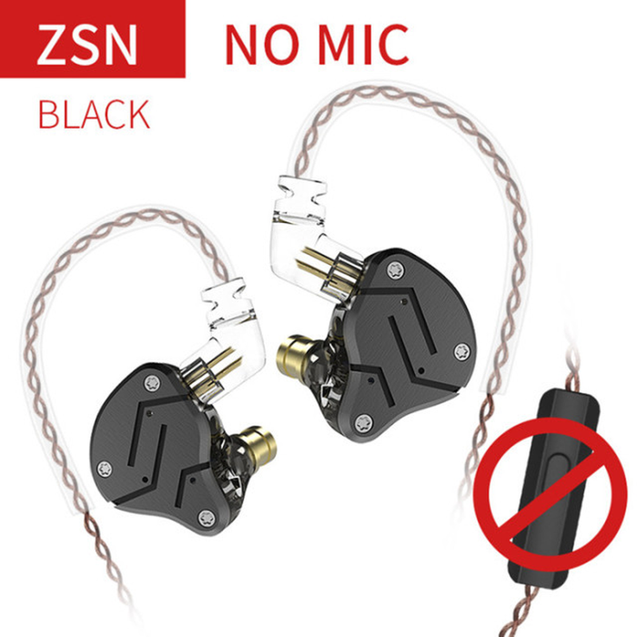 KZ ZSN Metal Headphones Hybrid Technology 1BA+1DD HIFI Bass Earbuds in Ear Monitor Earphones Sport Noise Cancelling Headset