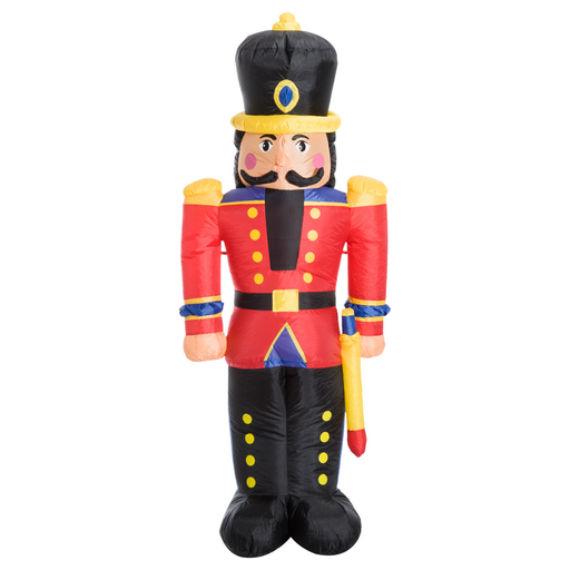 HOMCOM Inflatable Christmas Outdoor Lighted Yard Decoration, Nutracker Toy Soldier, 6' Tall