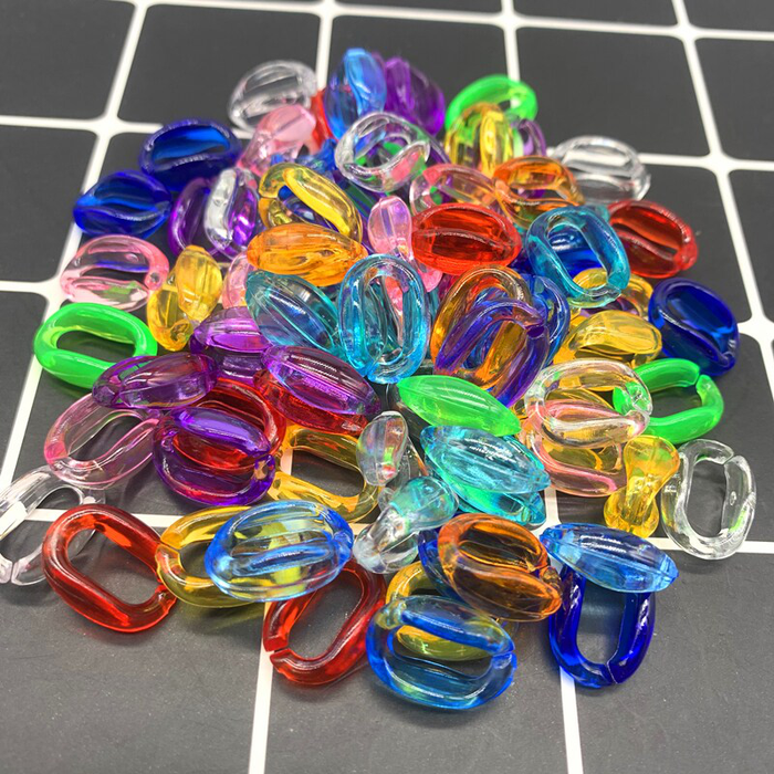 50Pcs/15X10Mm Transparent Acrylic Chain Links DIY Charm Accessories for Jewelry Making