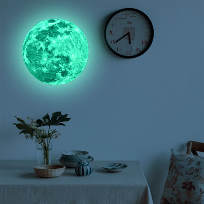 Heat Sell Luminous Moon DIY 3D Large Wall Sticker for Kids Living Room Bedroom Fluorescent Home Decor Decals Glow in the Dark