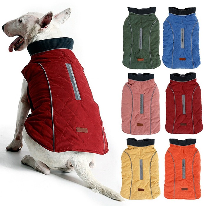 Winter Warm Dog Appareles Ski Suit Vest Reversible Dogs Jacket Coat Thick Pet Clothes Reflective Outfit for Small Large Dogs