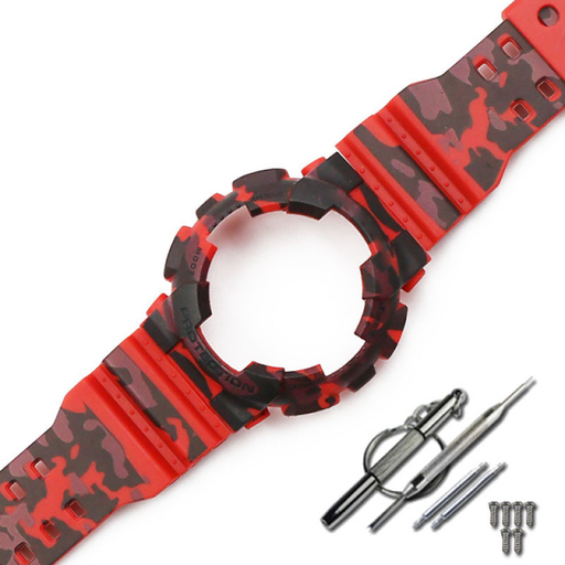 Camouflage Resin Strap Men&#39;S Watch Accessories Pin Buckle Strap Case for Casio CASIO G-SHOCK GD120GD100GA110GA100 Men Watch Band