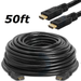 Cablevantage Premium 50ft HDMI Male to Male M/M Cable Cord Bluray for 3D DVD HDTV 1080P LCD Black