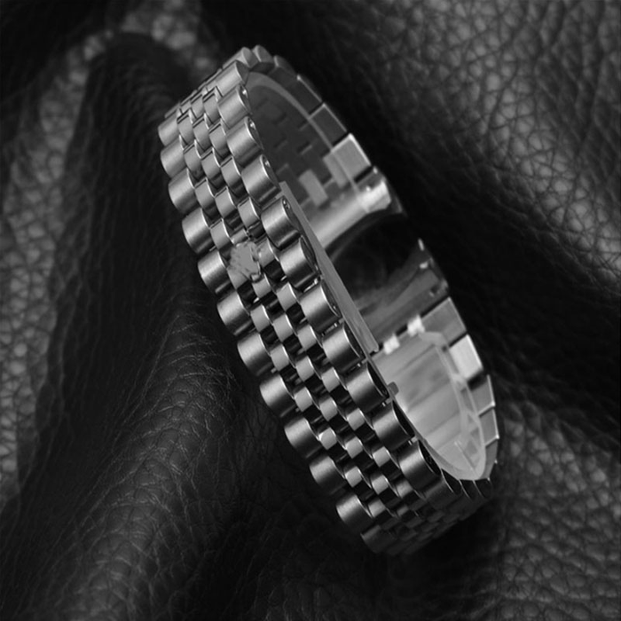 Watch Accessories Steel Strap Male 13Mm17Mm20Mm Sports for Rolex Luxury Series Five Beads Full Solid Strap Women Watch Band
