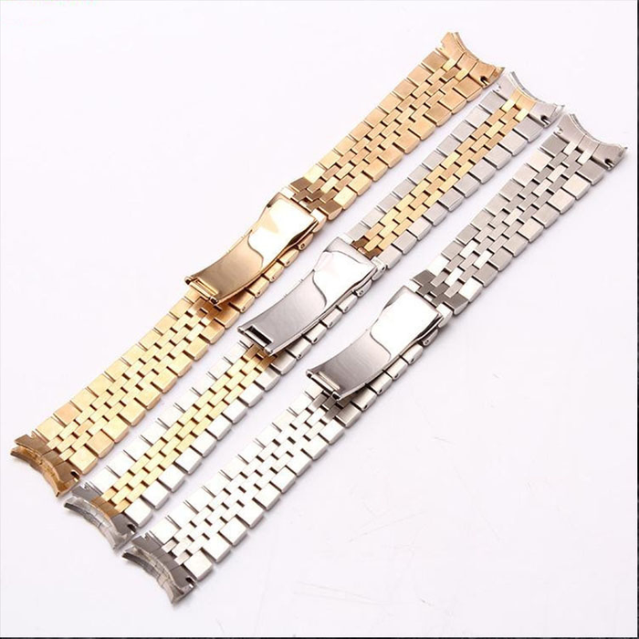 Watch Accessories Steel Strap Male 13Mm17Mm20Mm Sports for Rolex Luxury Series Five Beads Full Solid Strap Women Watch Band