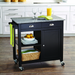 Better Homes & Gardens 35" Tall Rolling Kitchen Cart with Granite Top, Black