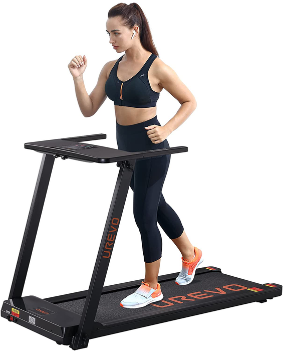 UREVO Folding Treadmills for Home,Under Desk Electric Treadmill Workout Running Machine,2.5Hp Portable Compact Treadmill with 12 Pre Set Programs and 16.5 Inch Wide Treadbelt