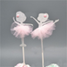 2Pcs/Pack Cake Toppers Cupcake Topper Gold Glitter Dancing Girl Ballerina Cupcake Toppers Cake Picks Wedding Party Decoration