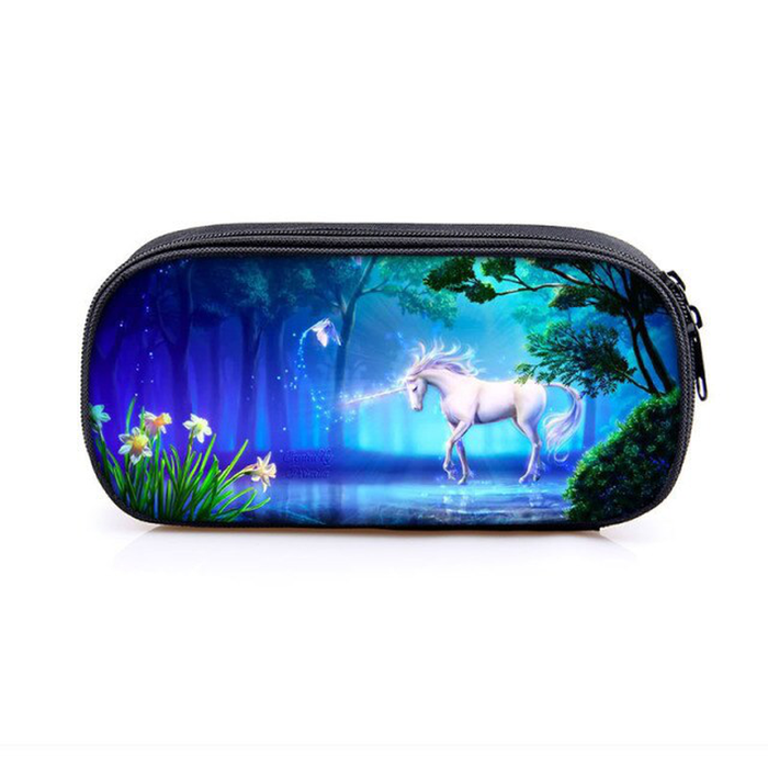 Colorful Unicorn Students Coin Purse Crown Cat Child Pencil Holder Boys Girls School Case Stationary Bags Kids Women Storage Bag