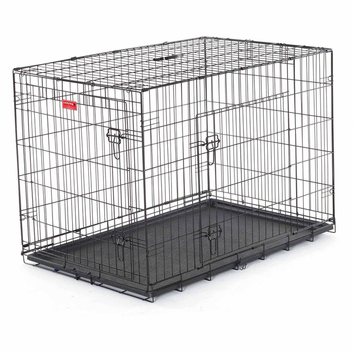Lucky Dog Folding Black Wire 2 Door Training Crate, 42"