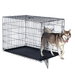 PETMAKER Pet Trex Double Door Folding Dog Crate - Portable Large 42-Inch Metal Wire Kennel