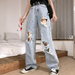2020 New High Waist Ripped Jeans Women&#39;S Hip Hop Loose Jeans 5XL Women Pants Vintage Female Torn Trousers Streetwear KZ69