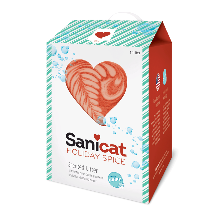 Sanicat Holiday Spice Clumping Cat Litter with Oxify, 14 Lb. Box