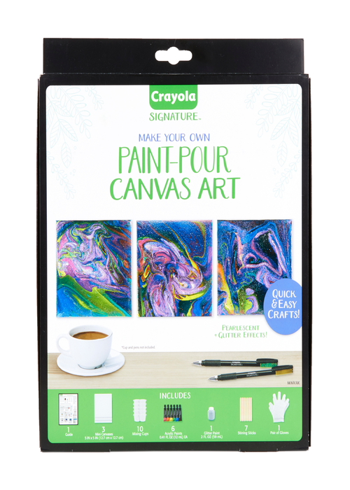 Crayola Signature Paint-Pour Canvas Art Kit