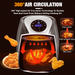 5.5qt Power Air Fryer Oven,1500W Hot Air Fryers Oven Oilless Cooker with LED Digital Screen and Nonstick Frying Pot, Time & Temperture Setting, Multi-cooking Modes