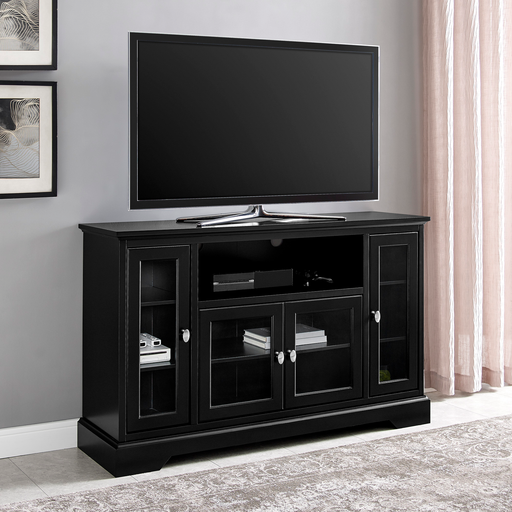 Walker Edison Highboy - Style Wood Media Storage TV Stand Console for Tvs up to 55" - Black