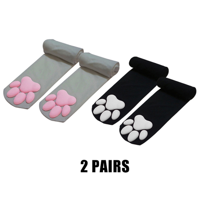 3D Kitten Claw Stocking Lolita Soft Cotton Pawpads Anime Cosplay Girl Gift Thigh High Sexy Cute Solid Pink Paws Pad Kawaii Socks