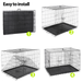 ZENY 42" Double Door Folding Metal Dog Crate with Tray & Divider Panel, Heavy Duty Pets Cage for Dog Indoor Outdoor Black