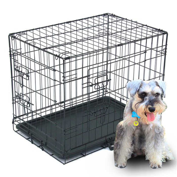 Linen Purity 24" Pet Kennel Cat Dog Folding Steel Crate Animal Playpen Wire Metal