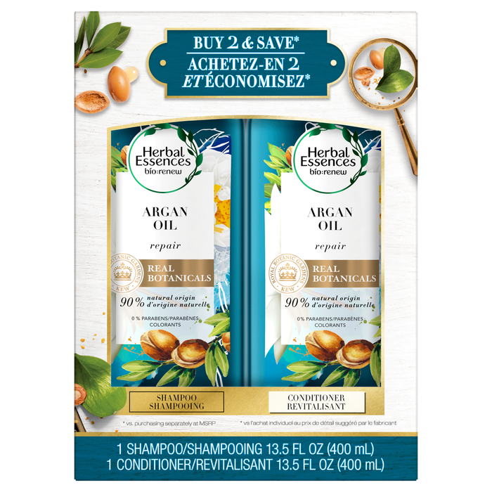 Herbal Essences Bio:Renew Argan Oil Shampoo Conditioner Set, 13.5 Oz