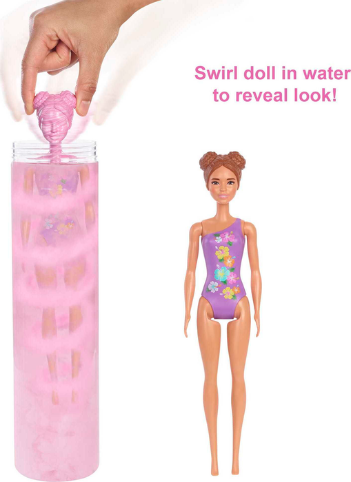 Barbie Color Reveal Doll with 7 Surprises, Sand & Sun Series, Marble Pink Color