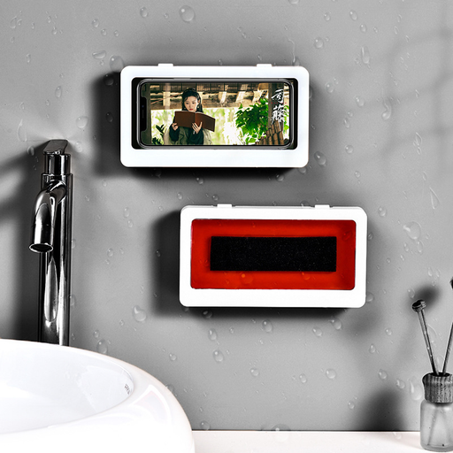 Bathroom Waterproof Mobile Phone Case Holder Shower Bath Room Toilet Wall Hanging Storage Rack Waterproof Smartphone Organizer