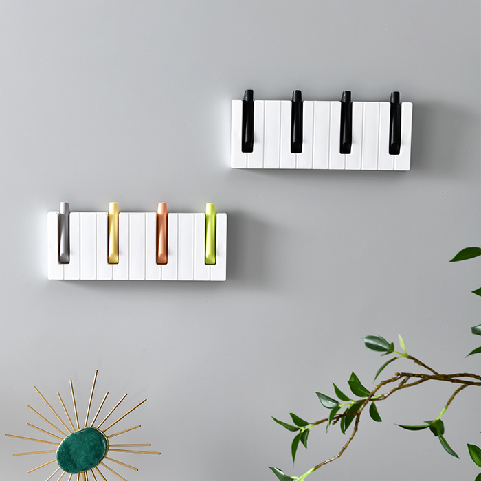 Piano Stylecoat Rack Hook Wooden Piano Style Color Wall Hanging Decoration Rack Magnetic Hanger Key Ring Storage Rack Hook