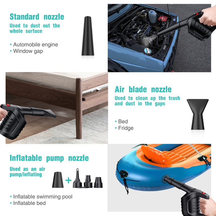 Compressed Air, High Pressure Air Duster Blower Computer Cleaner Keyboard for Cleaning Dust, Hairs, Crumbs for Computer, Laptop, Tower Fans, Printer, Replaces Compressed Air Cans
