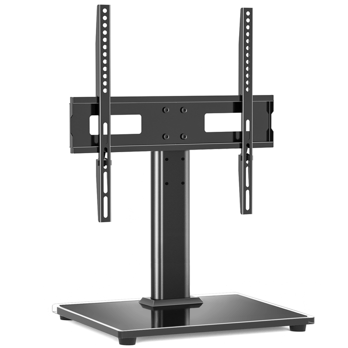 Modern Black Tabletop TV Stand for 27 to 50 inch TVs Black Metal Mount