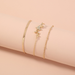 Bohemian 3-Piece Butterfly CZ Bracelet Set Charming Multi Layer Metal Bracelet Jewelry Fashion Women&#39;S Party Accessories