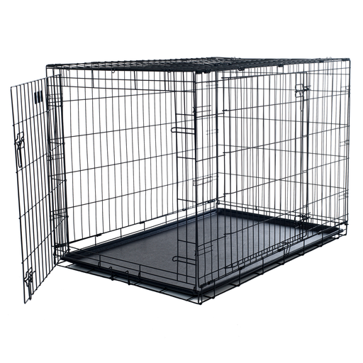 Petmaker Double Door Dog Crate, Black, Medium, 36"L