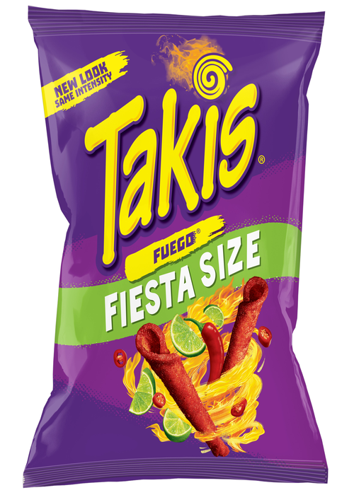 TAKIS Rolled Fuego Tortilla Chips Fiesta Size Bag of 20 ounces