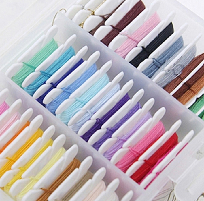 120Pcs/Set Plastic Bobbins Floss Set Spool Thread Card Embroidery Floss DIY Stitch Organizer Holder Sewing Tools