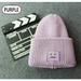 Embroidery Square Smile Winter Knitted Hats for Women Unisex Skulliles Beanies Men Baggy Warm Gorro Thicken Warm Cap