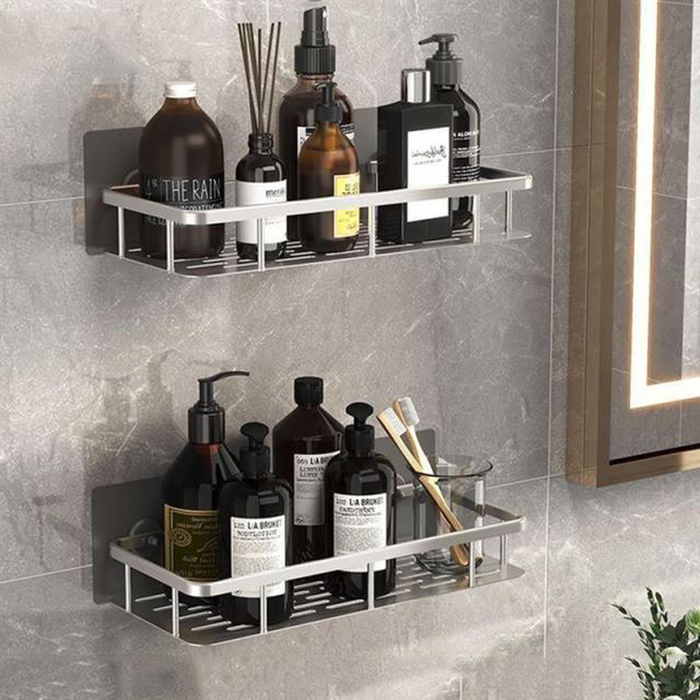 Bathroom Shelves No Drill Corner Cosmetic Shelf Bath Shower Shampoo Sundries Holder Toilet Towel Organizer Kitchen Storage Rack